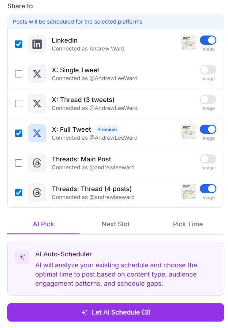 Scheduling interface