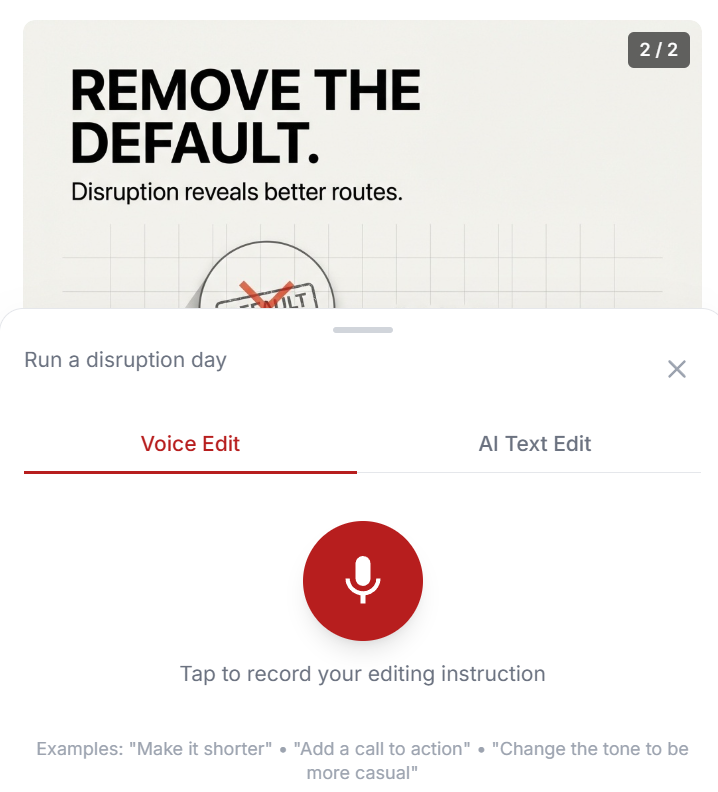 Voice editing interface
